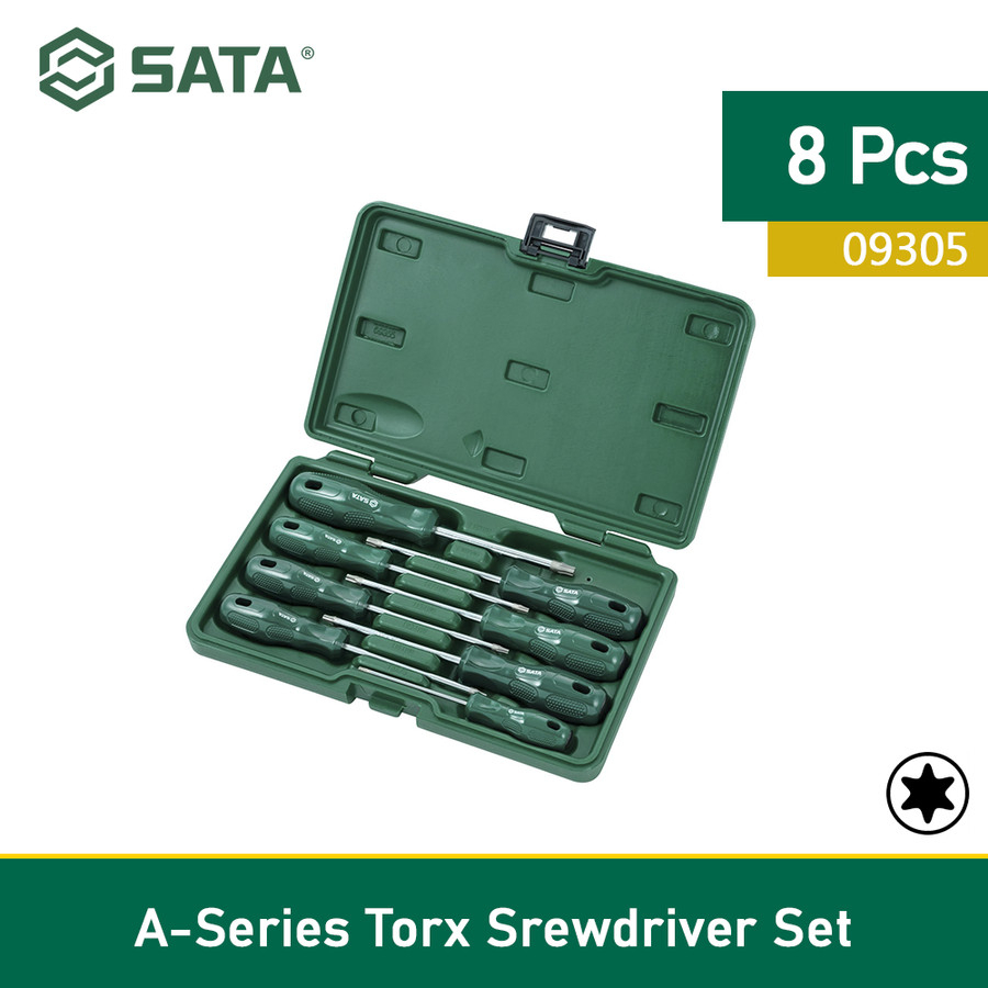 SATA OBENG SET 09305 8PC Sata ACETATE TORX SCREWDRIVER SET BOX 8 pcs SATA 09035