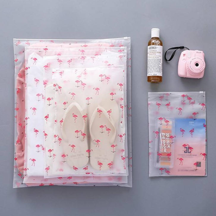 Pouch Bag ZipLock Travel Organizer Transparan Karakter Packing Baju Anti Air U23