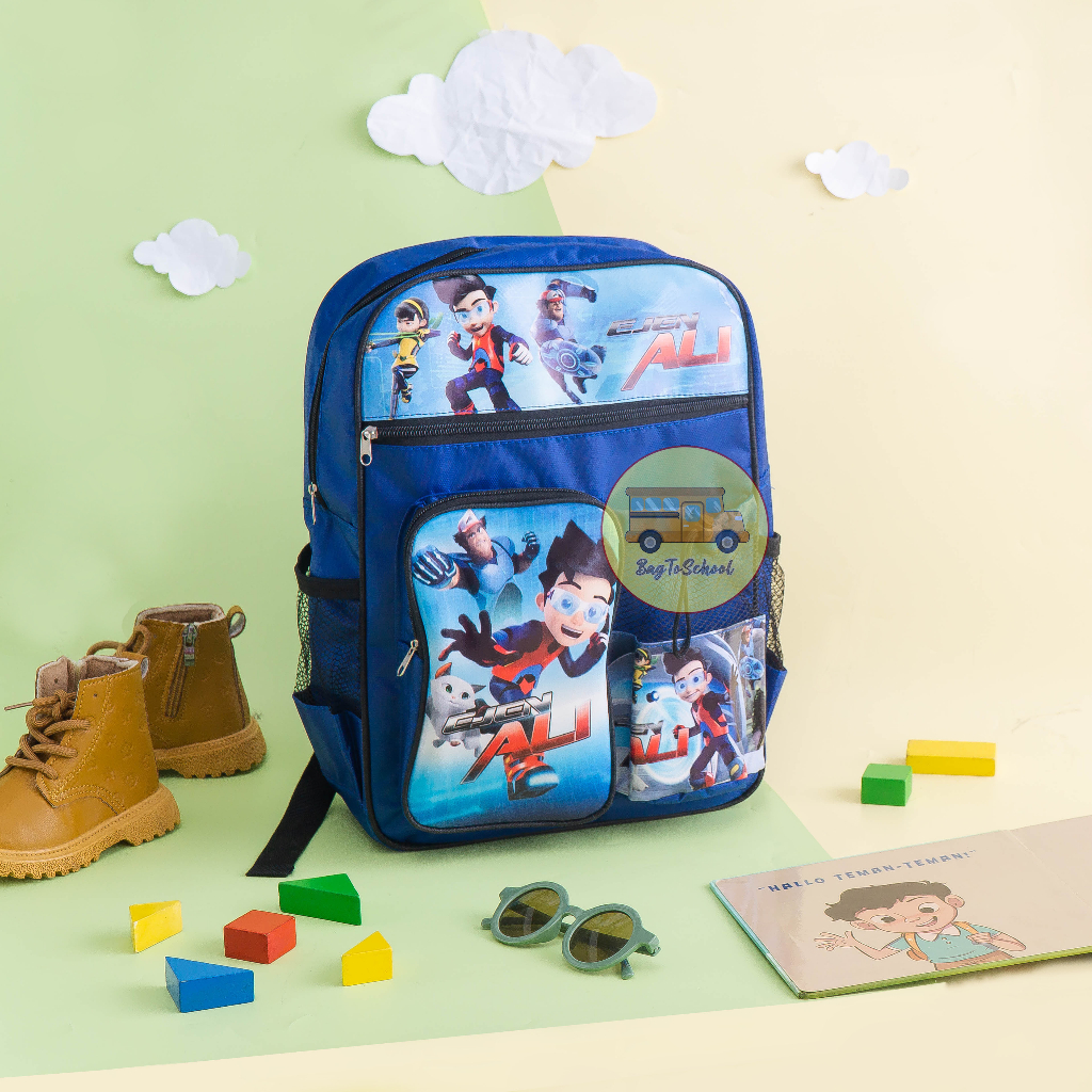 Tas Anak Ransel Fashion Sekolah Anak Laki laki PAUD TK SD Stumble Guy, Mechamato, Ejen ali, Spiderman dan Boboiboy