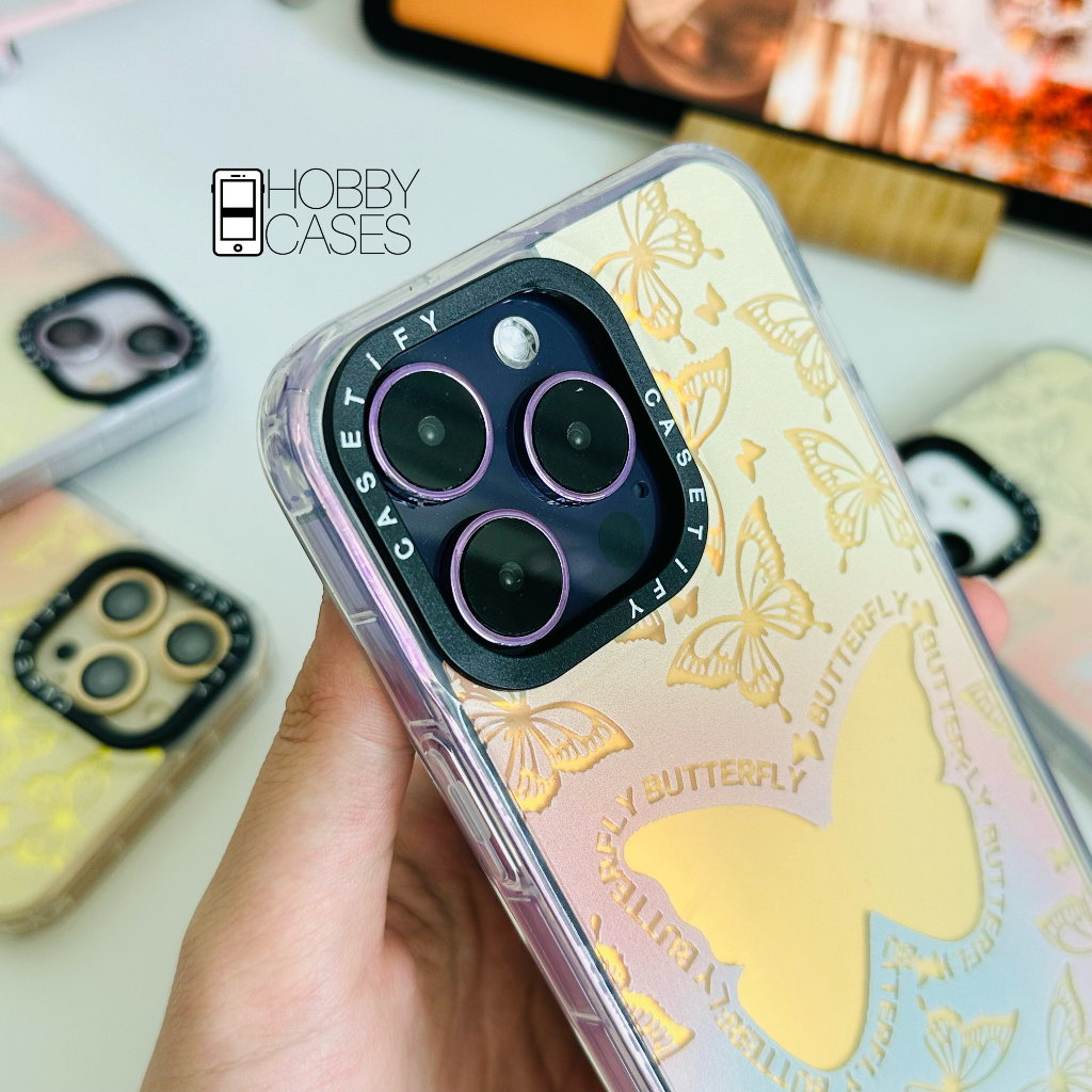 Casetify Butterfly Casing Kupu Kupu Aurora Hologram Case iPhone X XR XS 11 12 13 14 PRO MAX