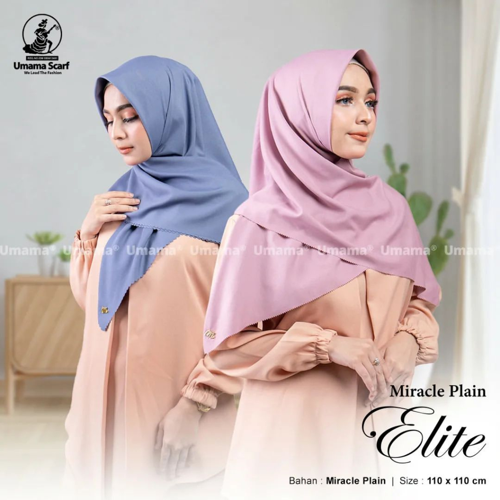 Umama Scarf - Kerudung Polos Jilbab Segi Empat Hijab Daily Voal Miracle Plain Elite Laser Cut