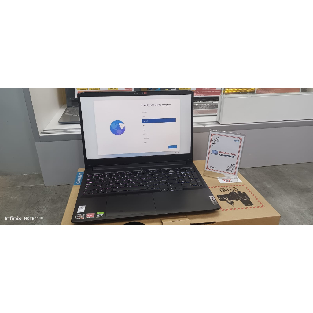 LAPTOP GAMING SRGB LENOVO IDEAPAD GAMING 3 15 AMD RYZEN 5/7 5600H-5800H 32GB 512GB RTX3050-4GB FHD IPS 165HZ 100SRGB 4ZRGB WIN11HOME + OHS SHADOW BLACK ORIGINAL TERMURAH BERKUALITAS