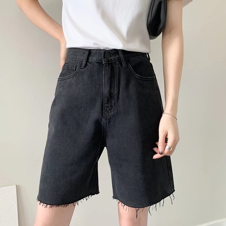 Celana Pendek Wanita Rawis Highwaist Hitam Import