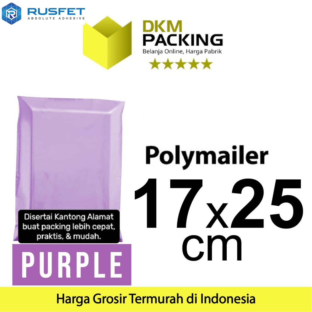 

Polymailer Polimailer 17x25cm LIGHT PURPLE Amplop Plastik Packing Olshop PREMIUM TERMURAH / SATUAN