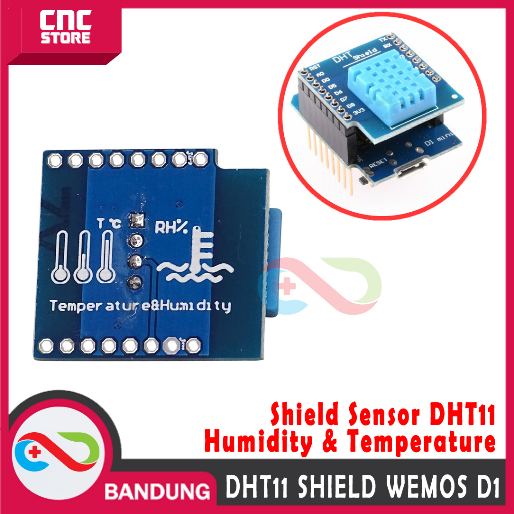 SHIELD DHT11 FOR WEMOS D1 MINI PRO SENSOR SUHU &amp; KELEMBABAN HUMIDITY