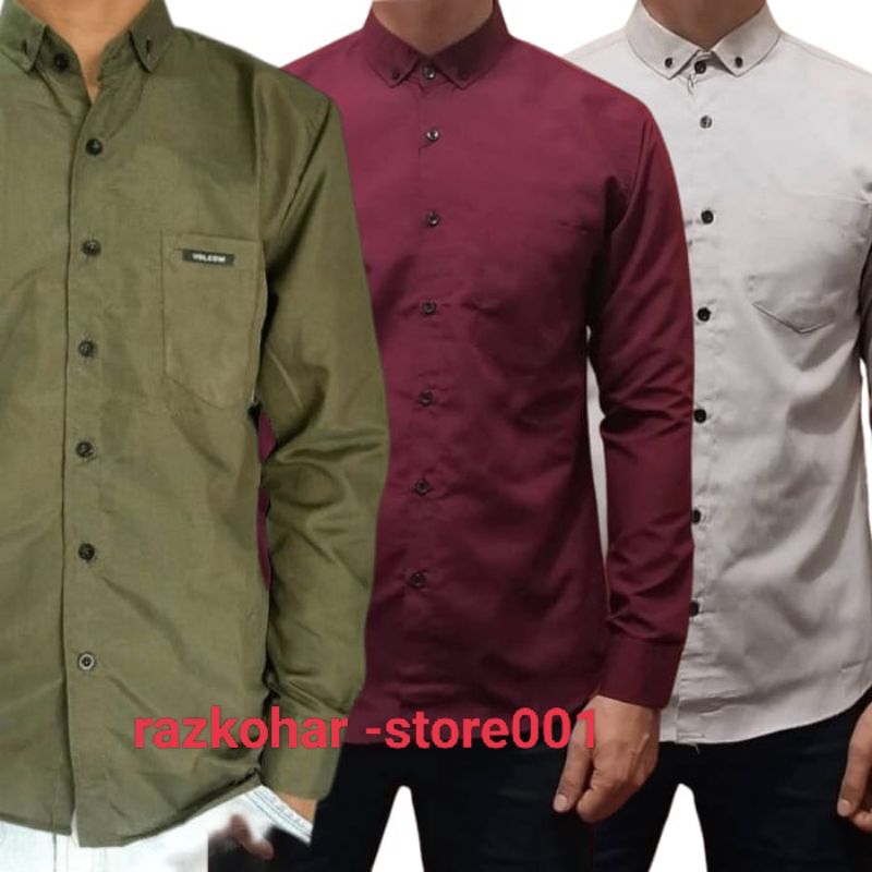 KEMEJA PRIA POLOS LENGAN PANJANG KEMEJA DISTRO PREMIUM BAJU PRIA POLOS PANJANG KEMEJA TERLARIS