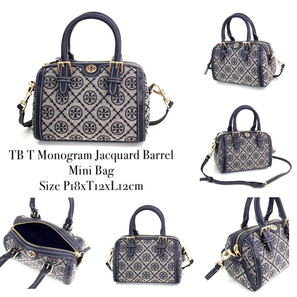 TB T Monogram Jacquard Barrel Mini Bag