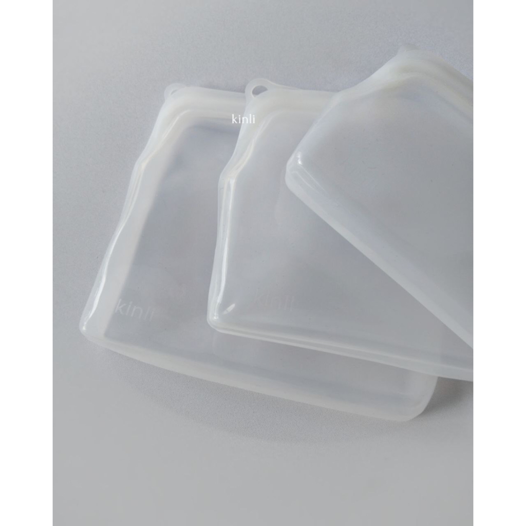 reusable premium silicone standing pouch bag leak proof food grade tas silikon serbaguna pakai ulang BPA free plastic free premium