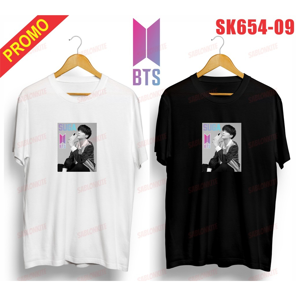 (SK654-09) BAJU KAOS BTS MEMBER SUGA MIN YOONGI PHOTO LOGO BTS