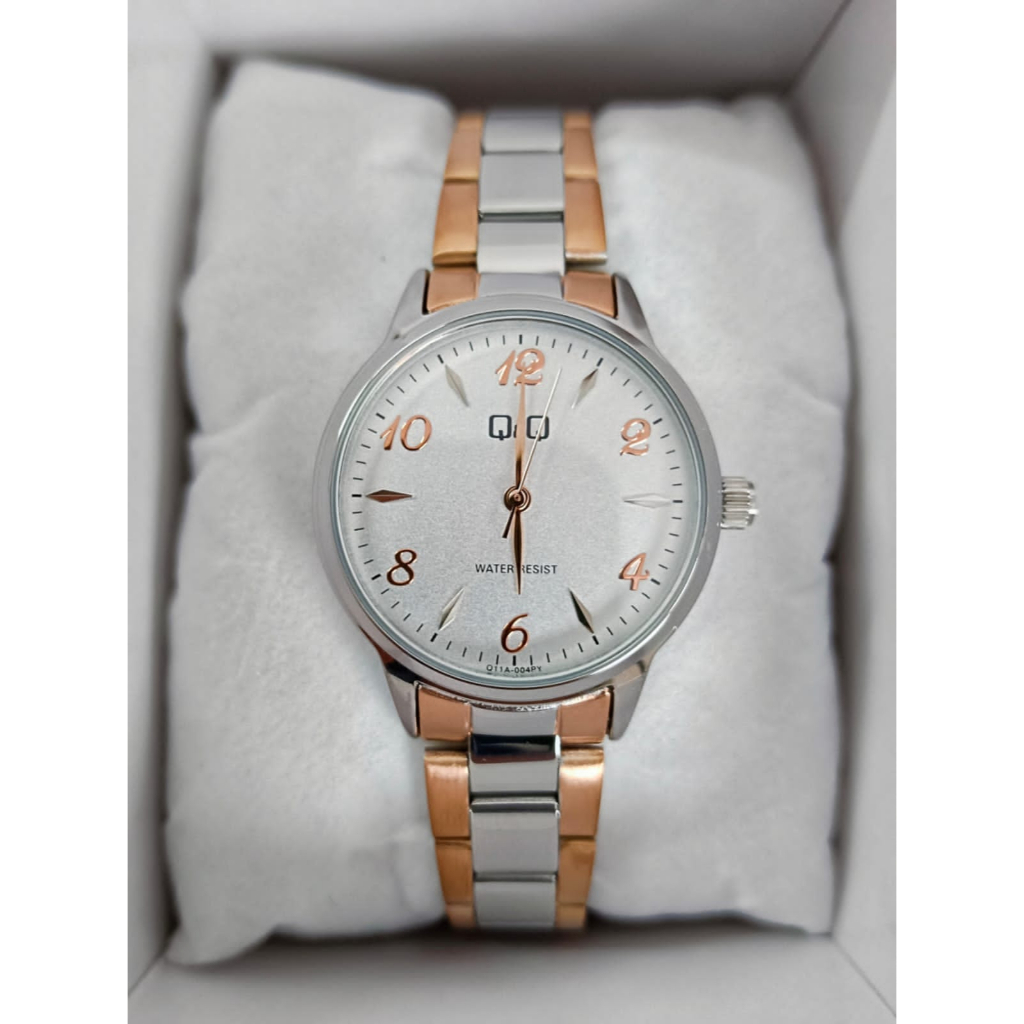 MODEL TERBARU Jam Tangan Wanita Business Rantai Stainless Steel Analog Original Q&amp;Q QnQ QQ Q01A Q11A Series