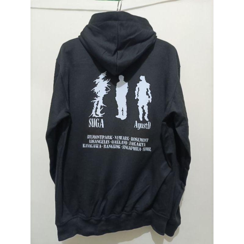 Hoodie ZIPPER Suga CREW Agus D world Tour Sablon Depan Belakang