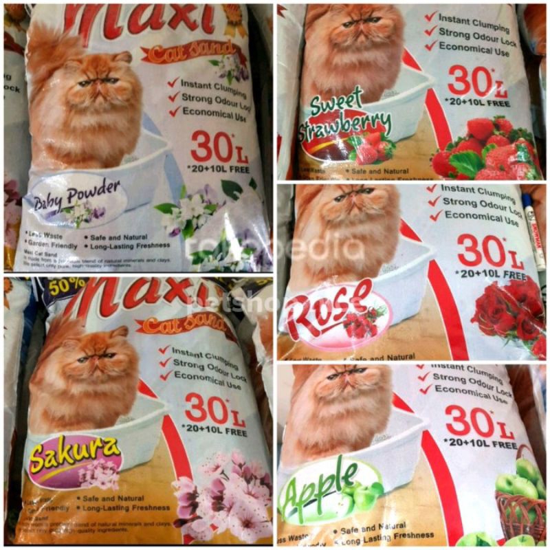 Paket HEMAT pasir maxi 30L(2pcs)/Maxi Cat Sand paket 2 karung