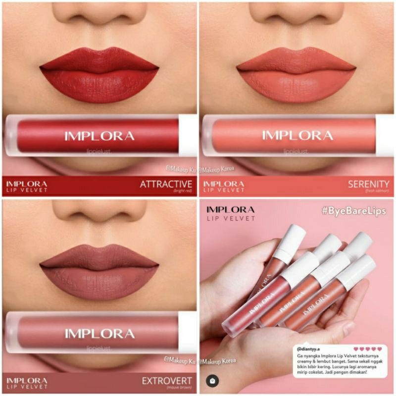 IMPLORA Lip Velvet 4,6gr | Lip Cream | Lipstik | Lipvelvet | Cream Matte LipVelvet LipCream LipMatte