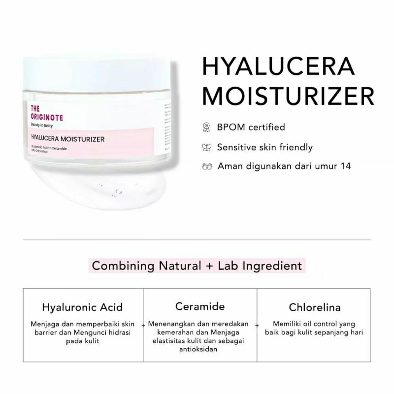 [READY] The Originote Hyalucera Moistirizer Gel 50ml BPOM | The Originote Bright Acne Retinol Serum