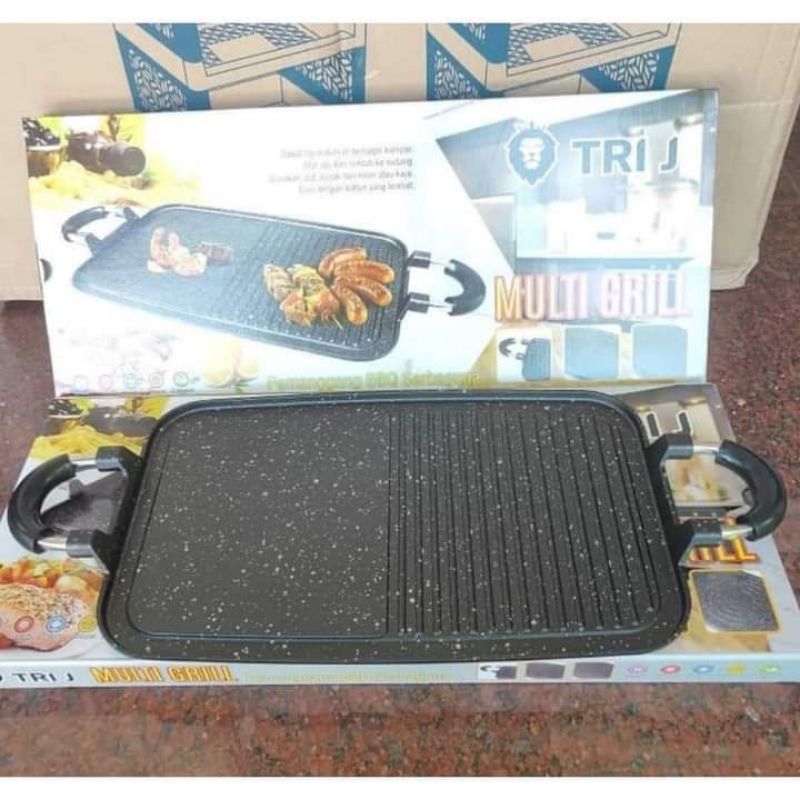 Multi Grill Pan Square/Grill Pan/Panggangan atas kompor/Panggangan Serbaguna/Panggangan