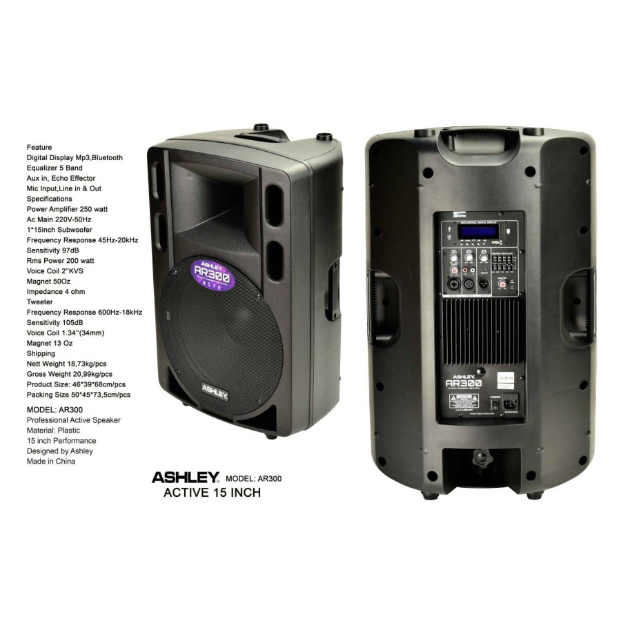 Speaker Aktif ASHLEY 15 inch AR300 AR 300 AR-300 Original