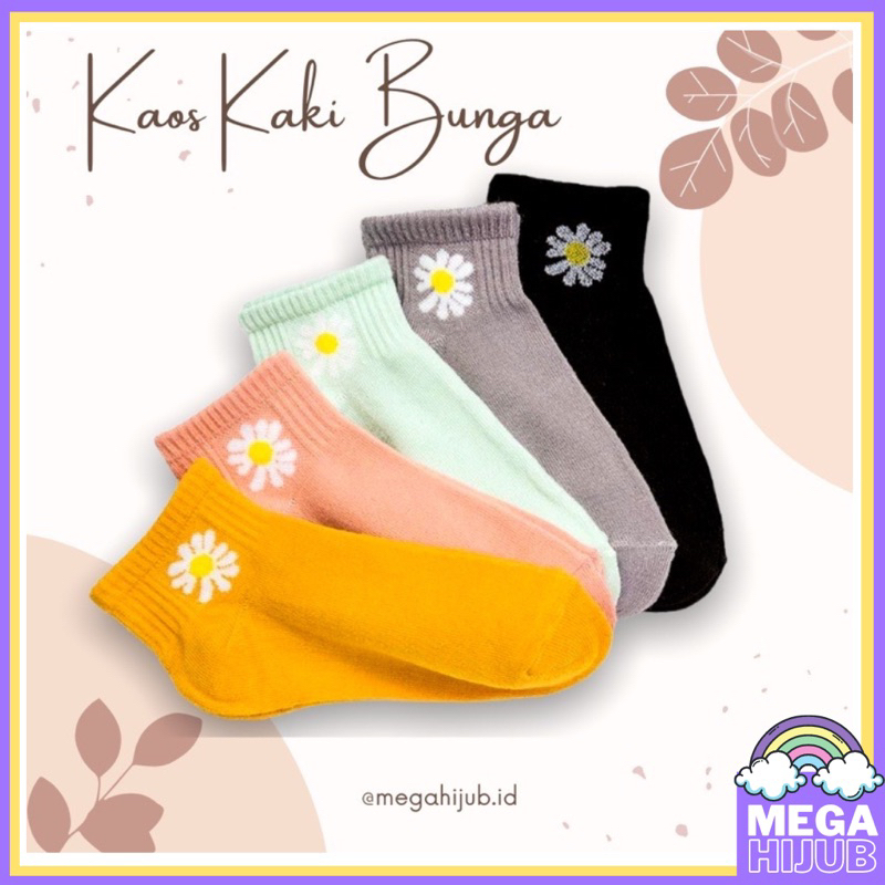 Kaos Kaki Wanita Pendek Kaos Kaki Motif Bunga Import Series