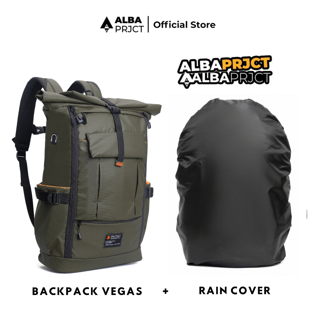 ALBA PROJECT I (PAKET BUNDLING) Backpack Vegas + Rain Cover