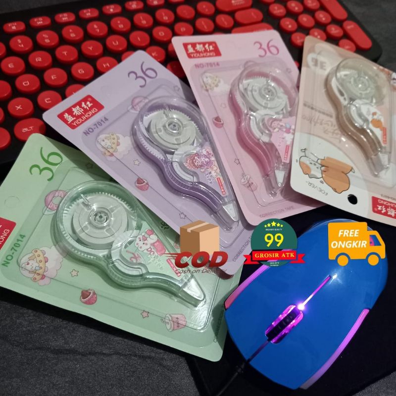 

1609 HONG -TIPE EX KERTAS Isi 12 Pcs/Correction tape/tipex/tipe x/pengapus pen