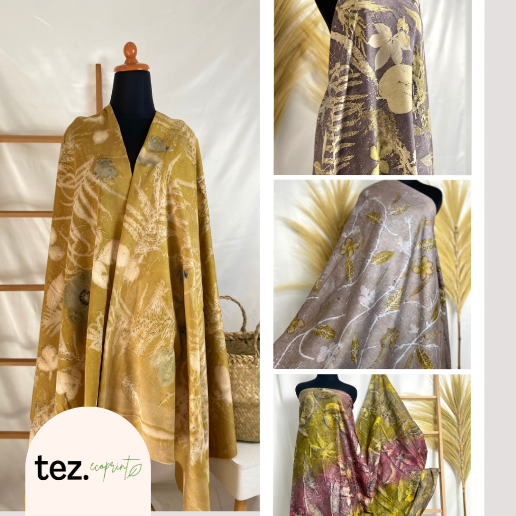 Ecoprint Kain | TEZ | Bahan Katun Satin Tebal