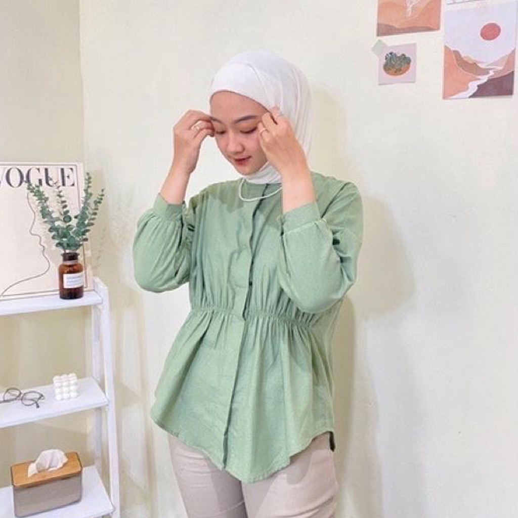 Alya Shirt - Atasan Wanita - Kemeja wanita Kerut Depan