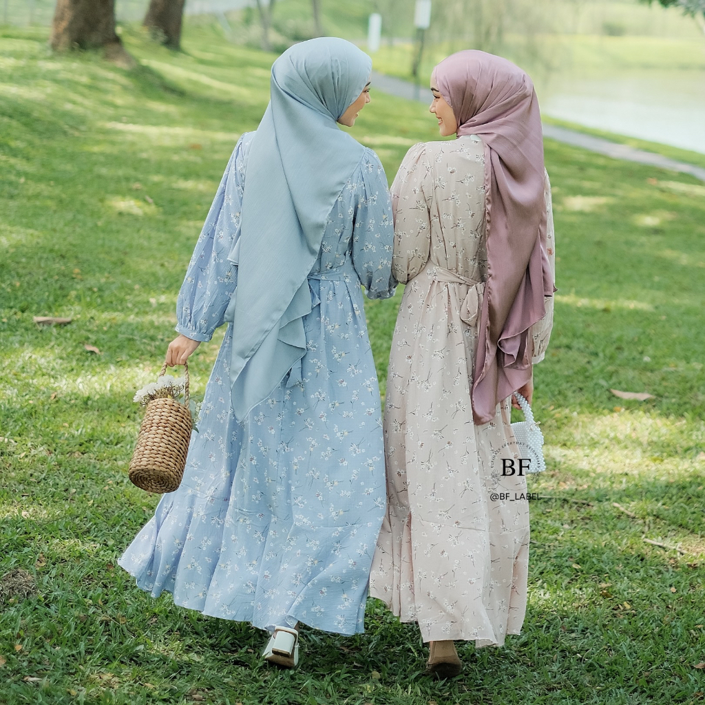 BF Label - ZALINA DRESS | Dress Premium Crinkle Motif dress murah