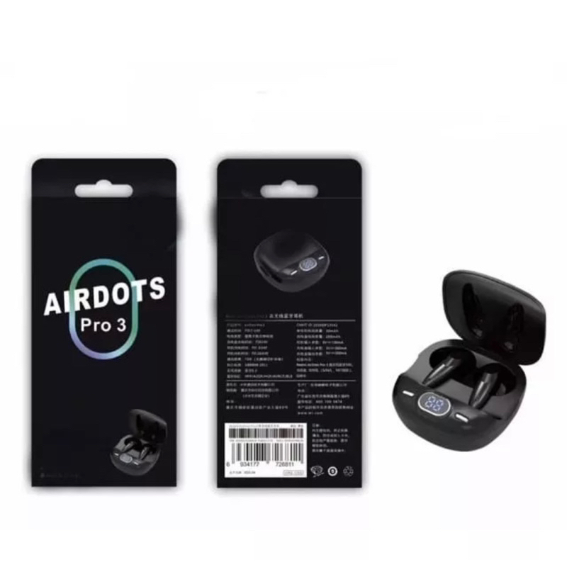 Headset Bluetooth Airdots Pro 3 LED TWS Wireless Pro 3 indicator LED