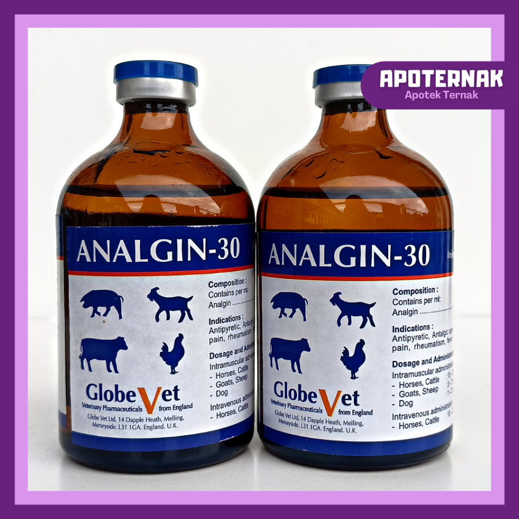 ANALGIN 30 100 ml | Obat Pereda Nyeri dan Demam Ternak Sapi kambing Domba | Analgin 30 | Like Sulpidon Sulprodon