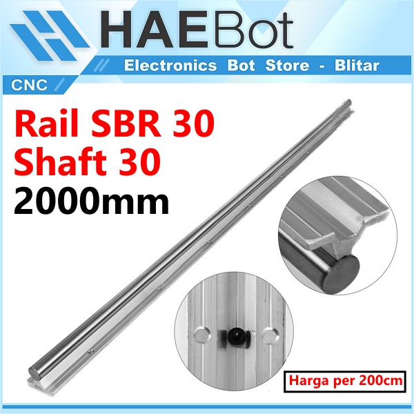 [HAEBOT] Rail SBR30 Rel Linear Shaft As 30mm Stainless 2000mm 2m CNC Linear Motion x axis y axis Industri Plasma CNC Router Mesin Mekanik