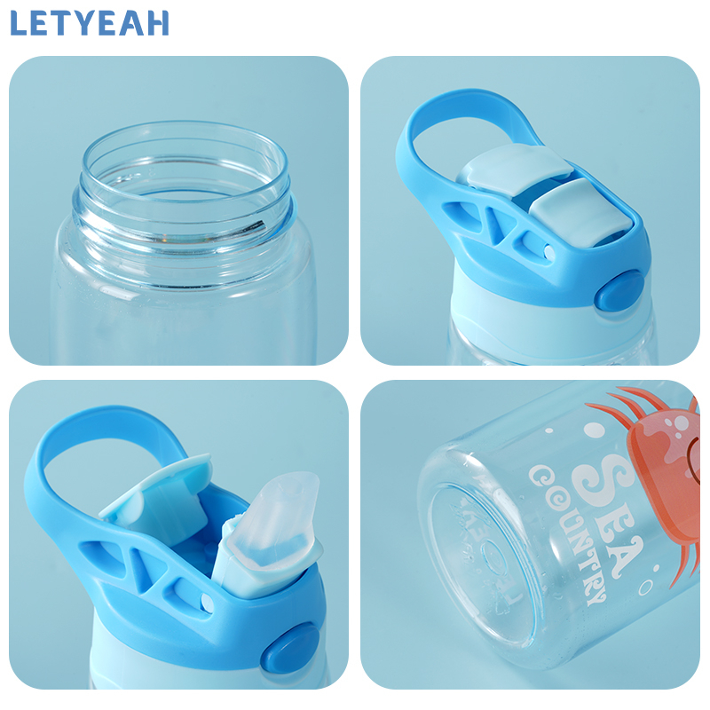 letyeah Botol air minum sedotan anak anti bocor /480ml tempat minum/Bpa free