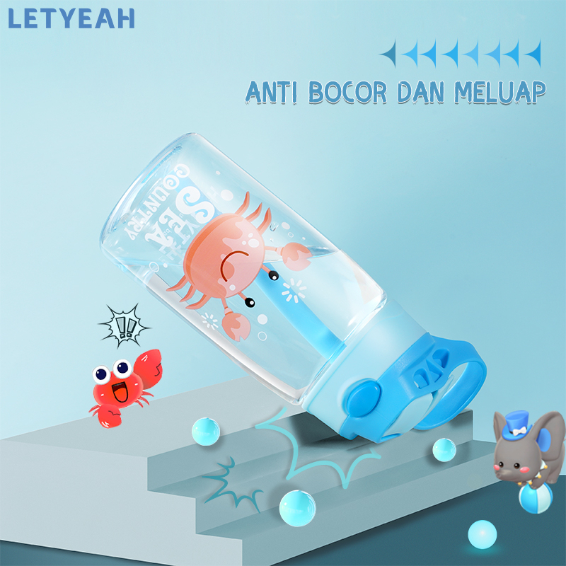 letyeah Botol air minum sedotan anak anti bocor /480ml tempat minum/Bpa free