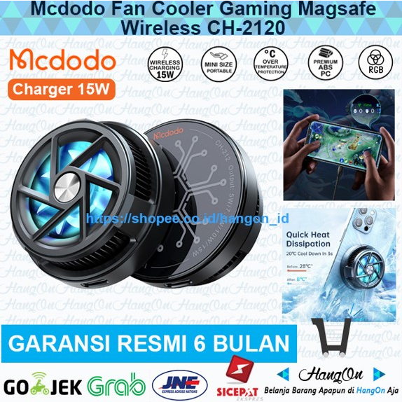 Mcdodo CH-2120 Fan Cooler Gaming Magsafe Pendingin Hp Wireless Charger