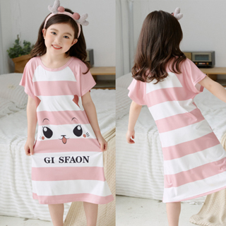 GO!BT1146 Baju Tidur Daster Anak Perempuan Lengan Pendek Motif Kartun Lucu Import