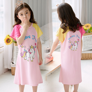 GO!BT1146 Baju Tidur Daster Anak Perempuan Lengan Pendek Motif Kartun Lucu Import