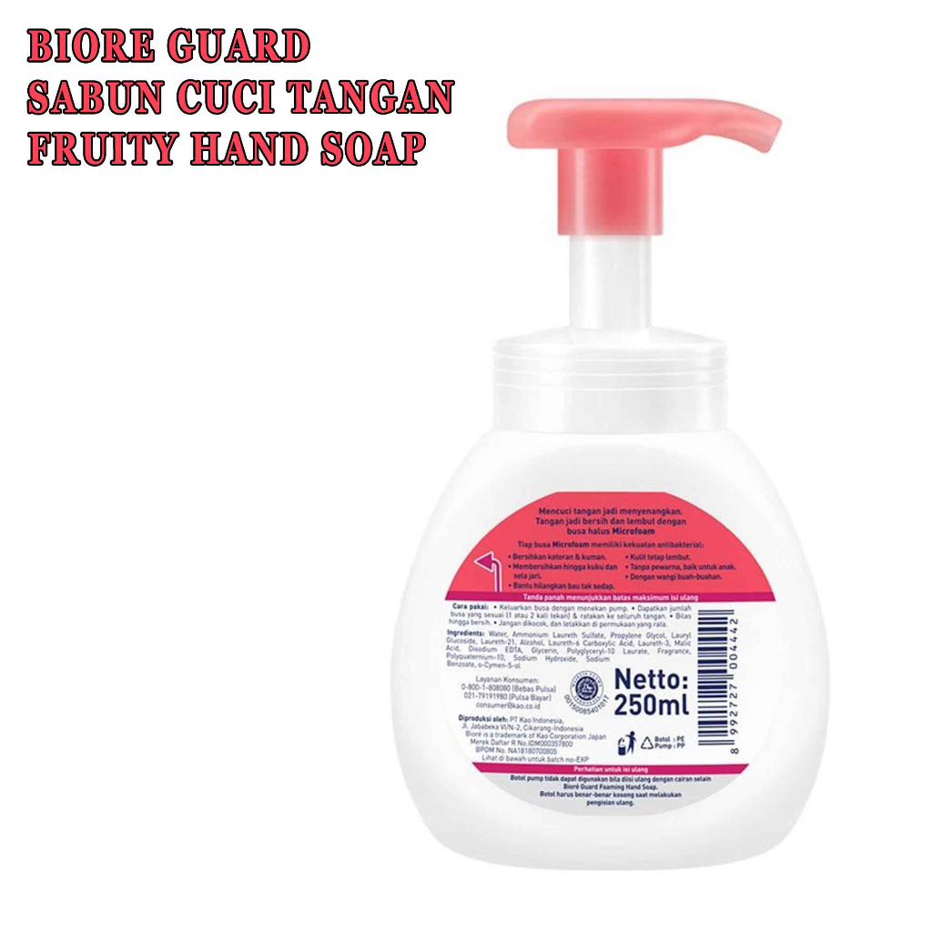 Sabun cuci tangan* Biore Guard* Fruty* 250ml