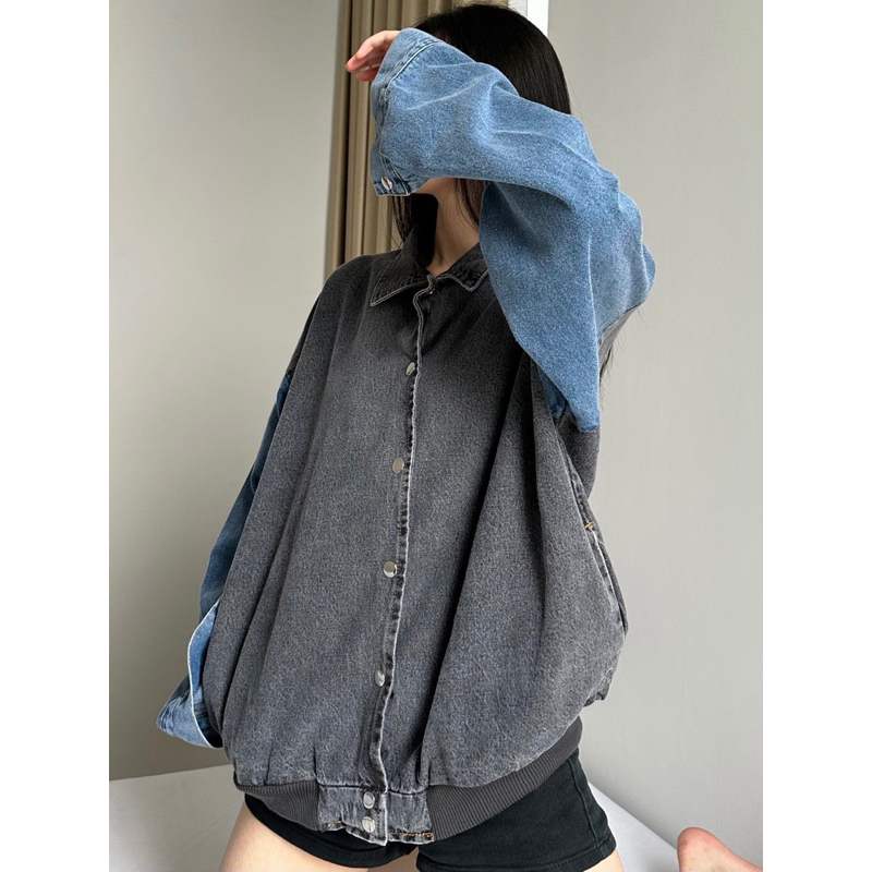 AGS 90s Two Tone Denim Jacket