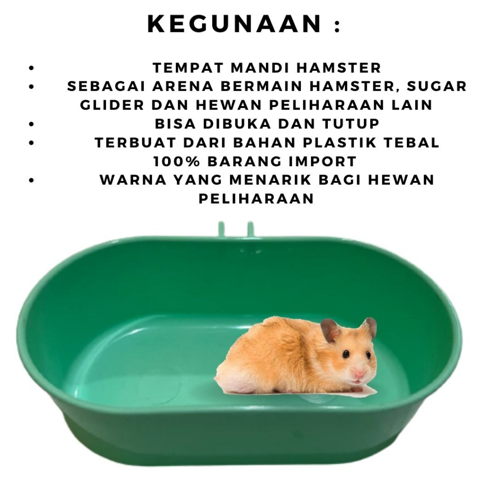 Tempat Mandi Hamster Model Cepuk / Toilet Hamster/ Tempat Mandi Hamster FEZONE