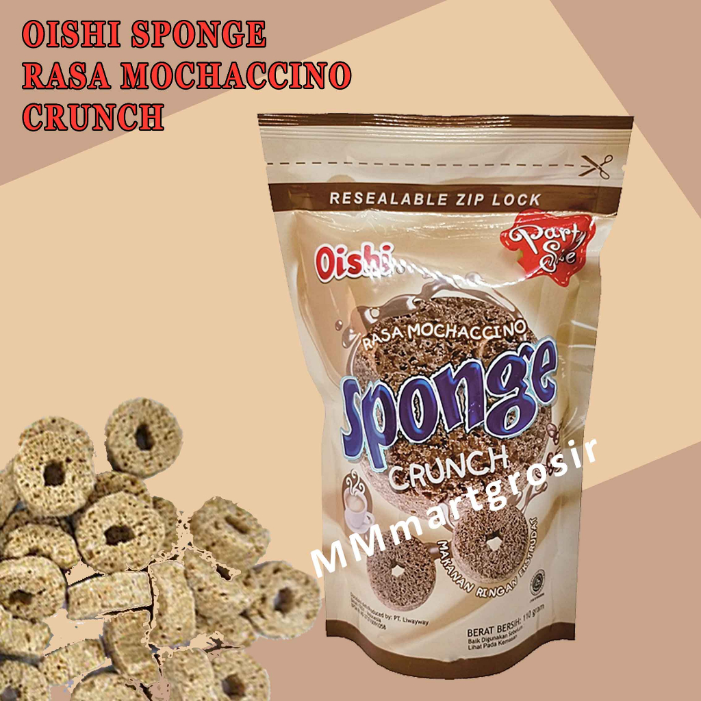 Oish Sponge / Crunch / Mochaccino / 110g / Makanan