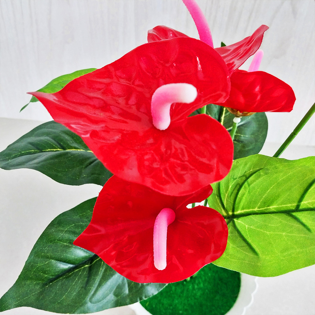 Tanaman Bunga Dekorasi Hias Plastik Palsu Bunga Keladi Anthurium Pajangan Artifical Flower Decoration Azgalery PBP21