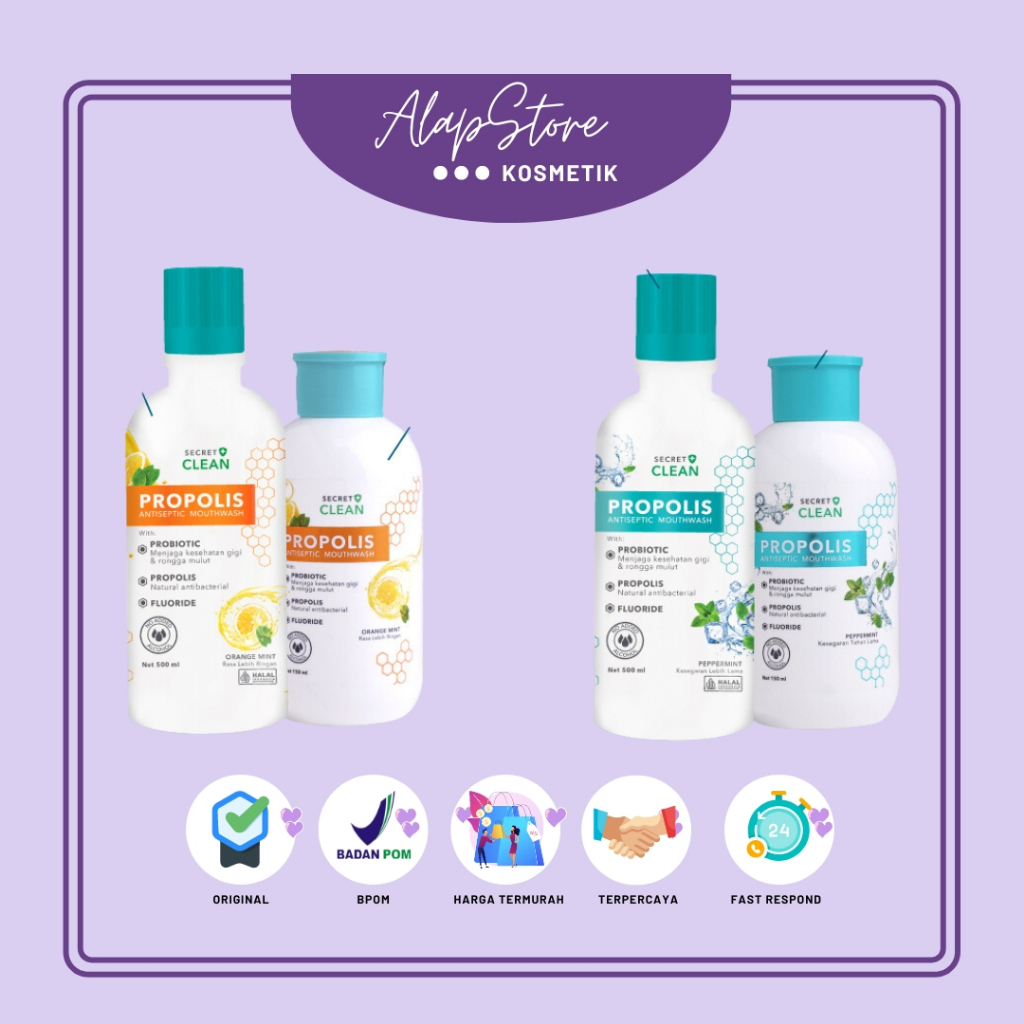 Secret Clean Propolis Antiseptic Mouthwash 150ml/500ml