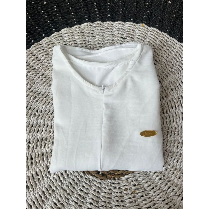 [BEST SELLER] Daily Polos Long Busui | Gamis Simple Abaya-Putih