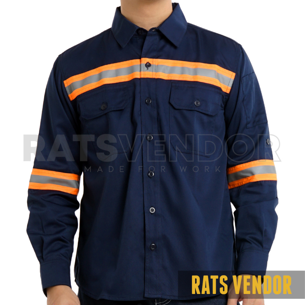 Safety Proyek Kerja Kemeja Safety K3 / Baju Proyek Kerja Tambang / Wearpack HSE Ratsvendor Warna Bir