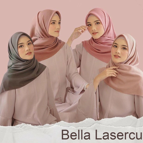 PROMO HIJAB BELLA SEGI4 LASERCUT / HIJAB MUSLIM / JILBAB SEGI4 POLOS MURAH