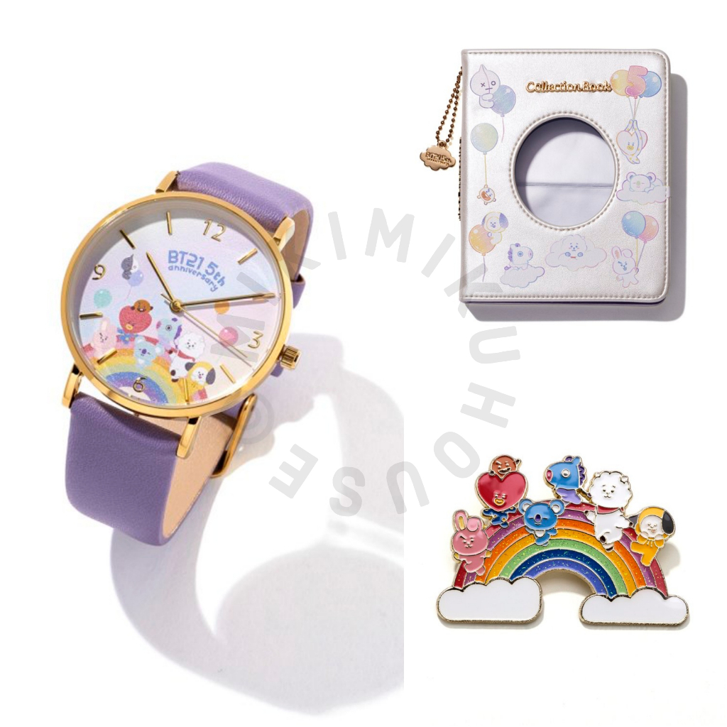 BT21 5TH ANNIVERSARY COLLECT BOOK WRIST WATCH BADGE OFFICIAL JAPAN JEPANG BTS LINE FRIENDS COLBOOK C