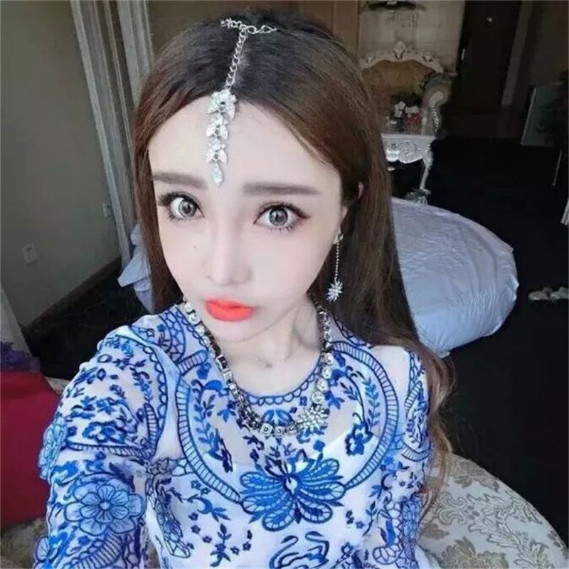 BIN-15 Headchain hiasan aksesoris rambut kepala bindi permata cantik hiasan dahi