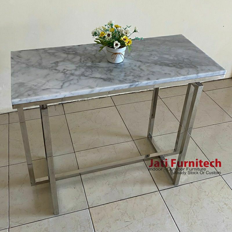 Meja Hias Konsol - Meja konsol stainless - Marmer - Ready Stock