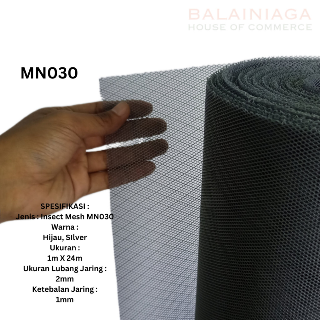 Jaring Plastik Anti Serangga Polimer Anti Karat HDPE (Kawat Nyamuk)