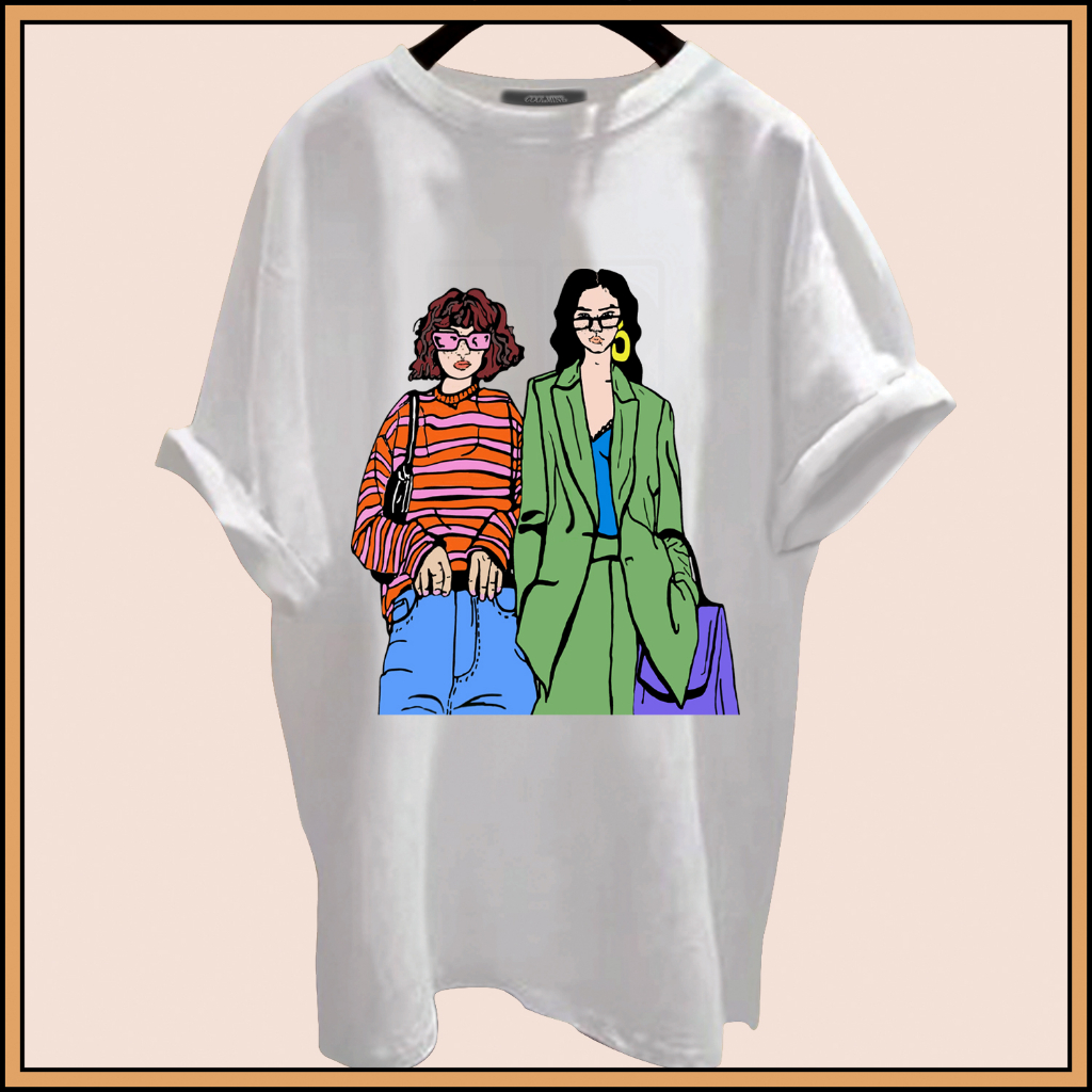 CALVIERO SHOP - BAJU KAOS ATASAN WANITA PRINT GIRL FASHION PRINT