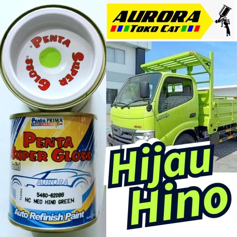 Penta Super Gloss NC Neo Hino Green 1Kg / cat hijau truck truk trek mobil ijo muda duco duko 1 kg ki