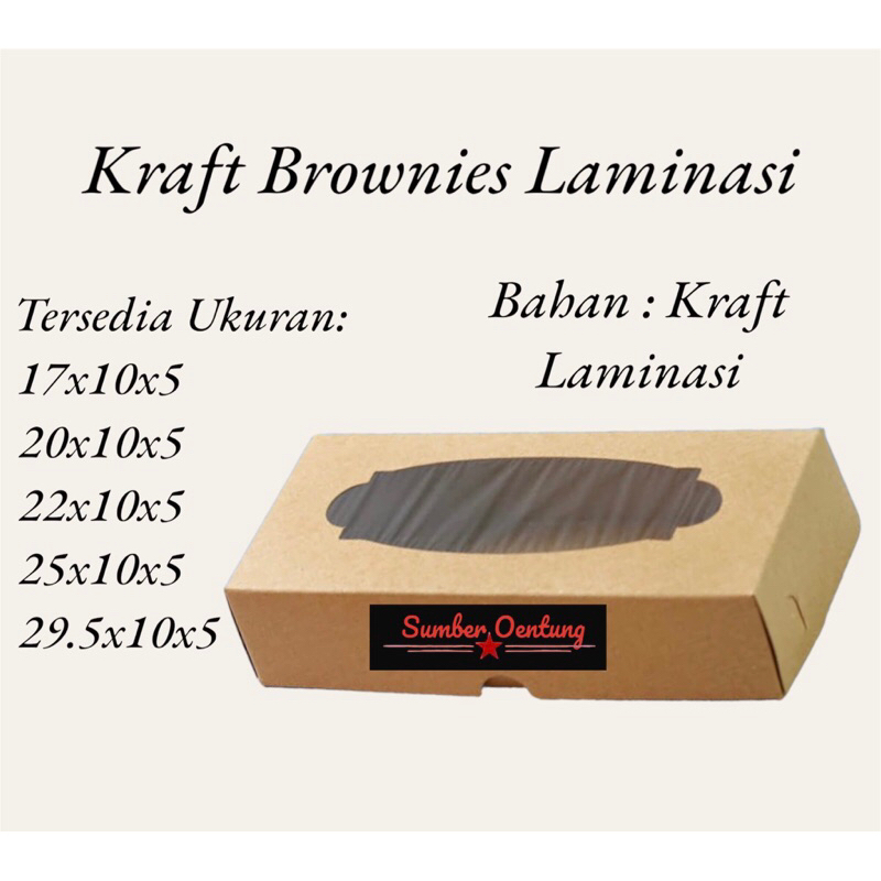 

DUS KRAFT BROWNIES LAMINASI KARTON BOX KOTAK HAMPERS KUE